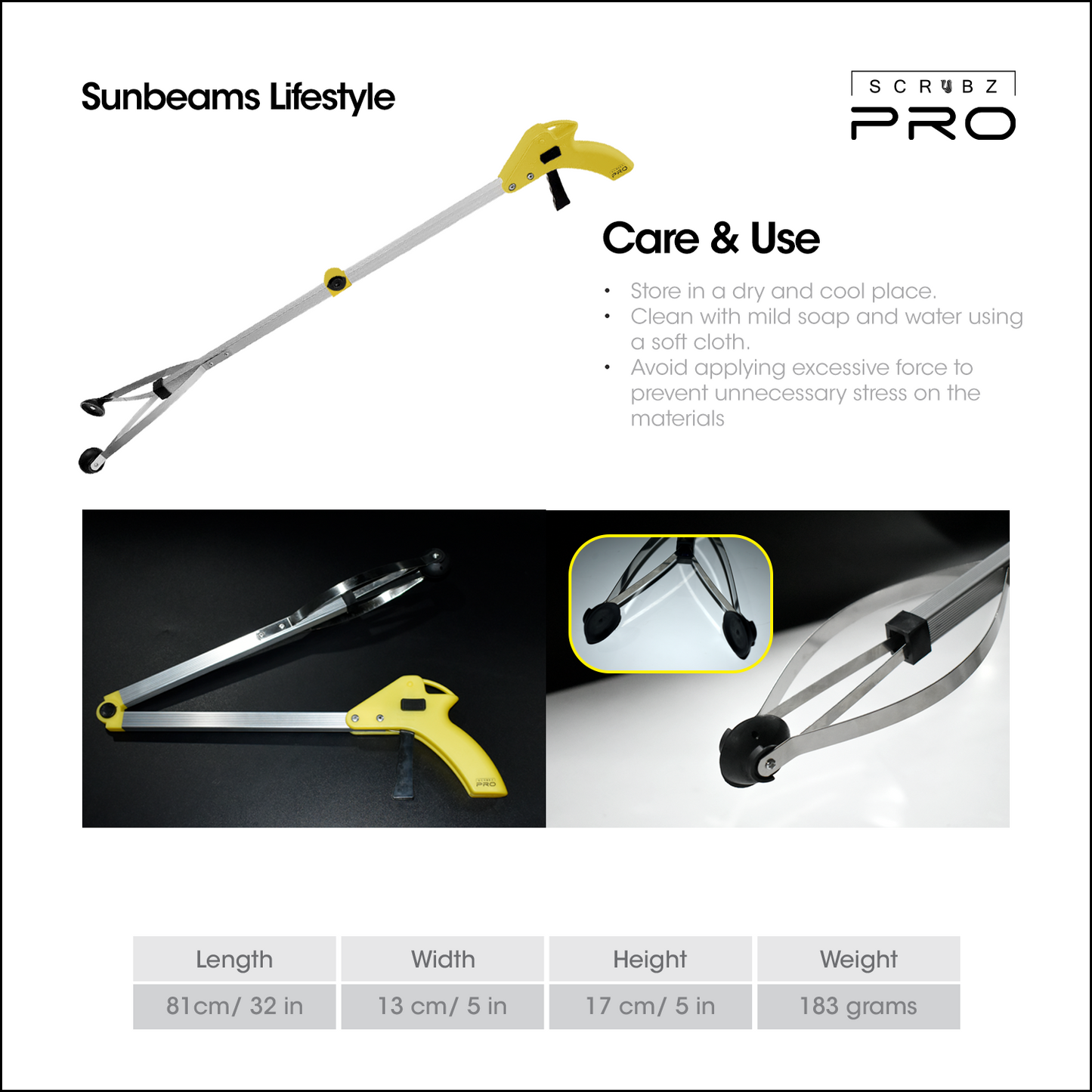 SCRUBZ Pro Litter Picker Litter Grabber, Trash Picker