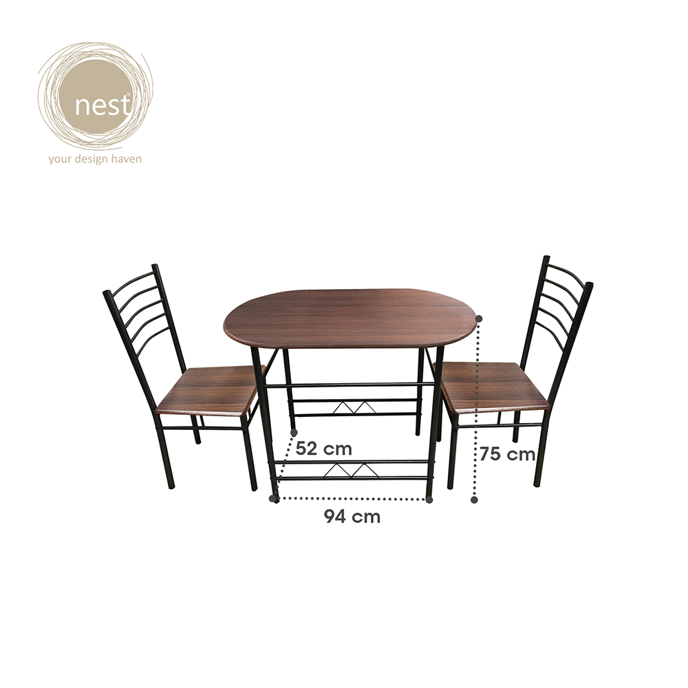 NEST DESIGN LAB Dining Table Set 2 Seater - Wenge