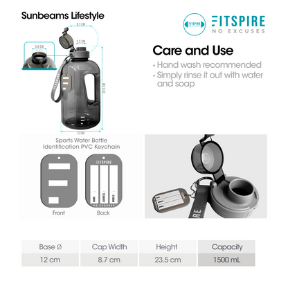 FITSPIRE Premium Sports Water Bottle Fitness