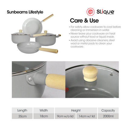 SLIQUE Premium Sauce Pan 18cm/20cm Minimal Collection