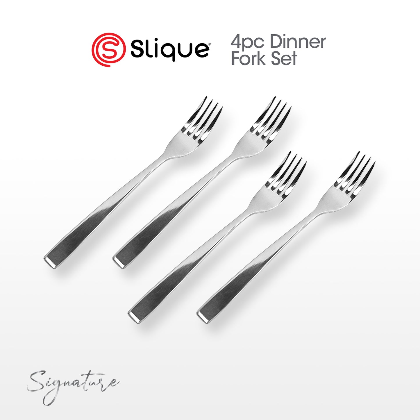 SLIQUE Cutlery Set Stainless Steel Spoon | Fork | Tea Spoon | Knife | Ice Server | Ladle | Serving Spoon & Fork | Salad & Cake Server | Cake Fork | Ice Server