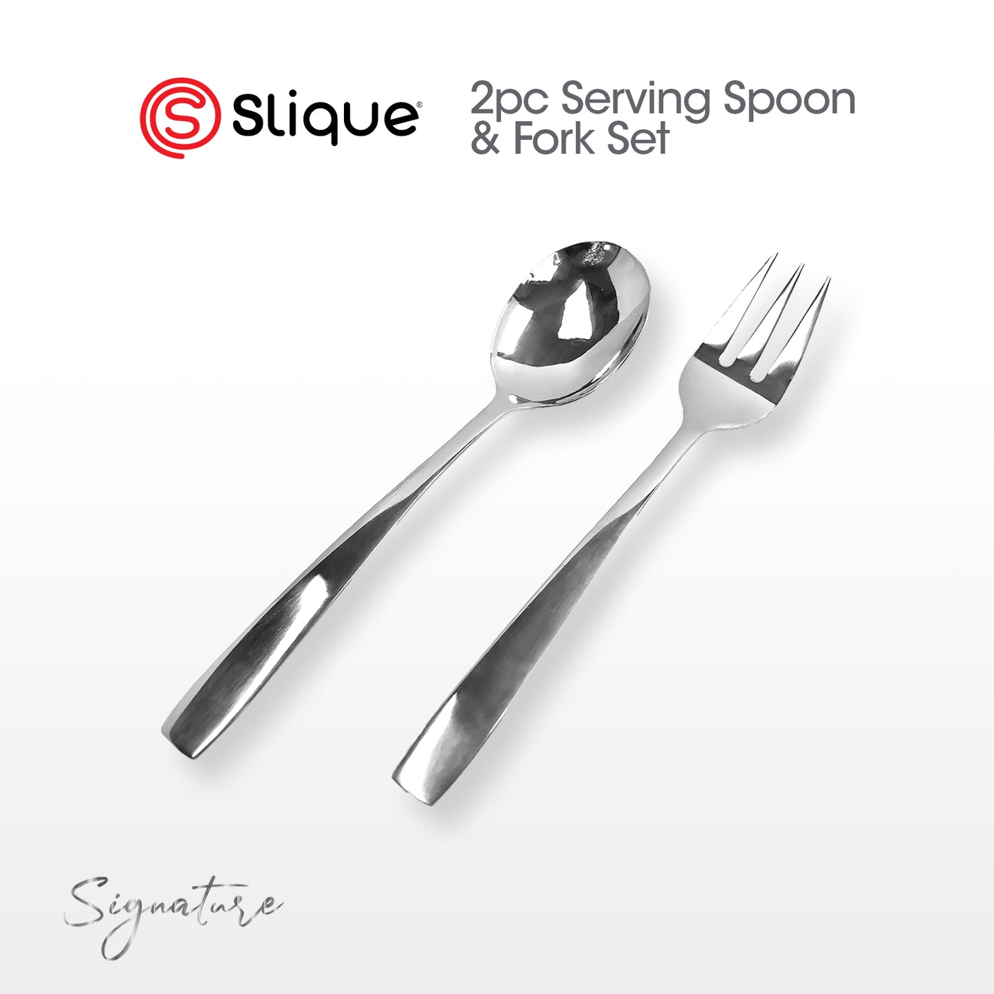 SLIQUE Cutlery Set Stainless Steel Spoon | Fork | Tea Spoon | Knife | Ice Server | Ladle | Serving Spoon & Fork | Salad & Cake Server | Cake Fork | Ice Server