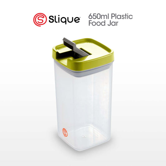 SLIQUE Premium PP Square Food Container 650ml|0.65L Airtight (Green)