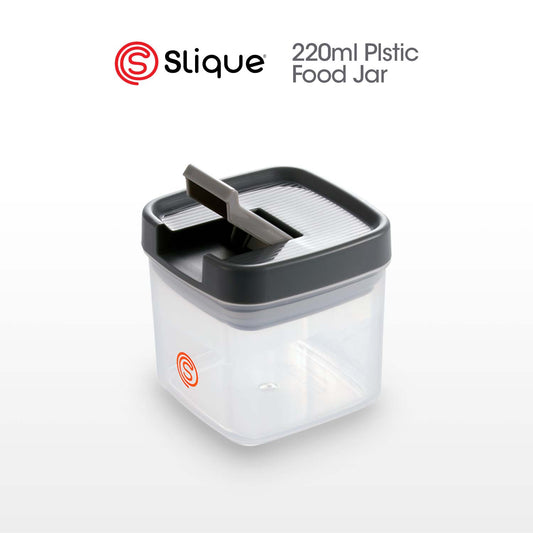 SLIQUE Premium PP Square Food Container 220ml|0.22L Airtight (Gray)