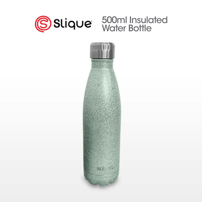 SLIQUE Stainless Steel Glitter Finish Insulated Water Bottle 500ml (Green)