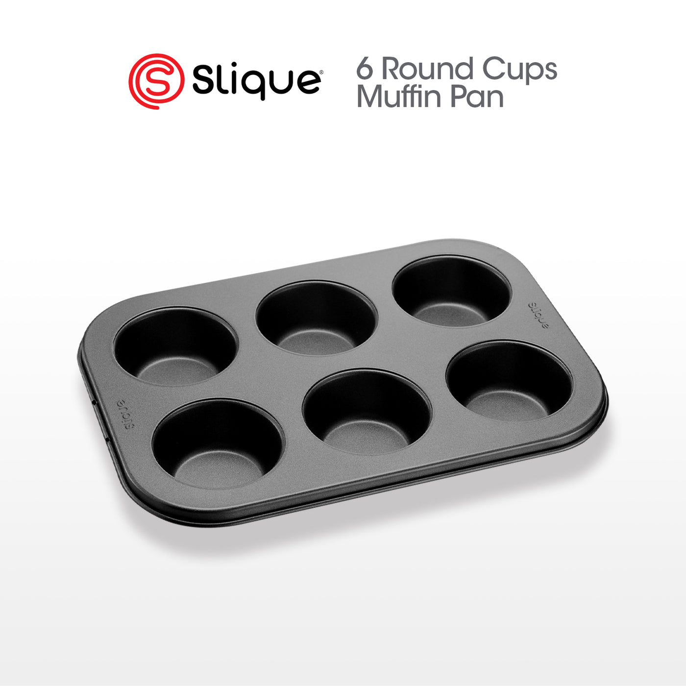 SLIQUE Premium Nonstick Bakeware 6 cup round muffin Oven Safe