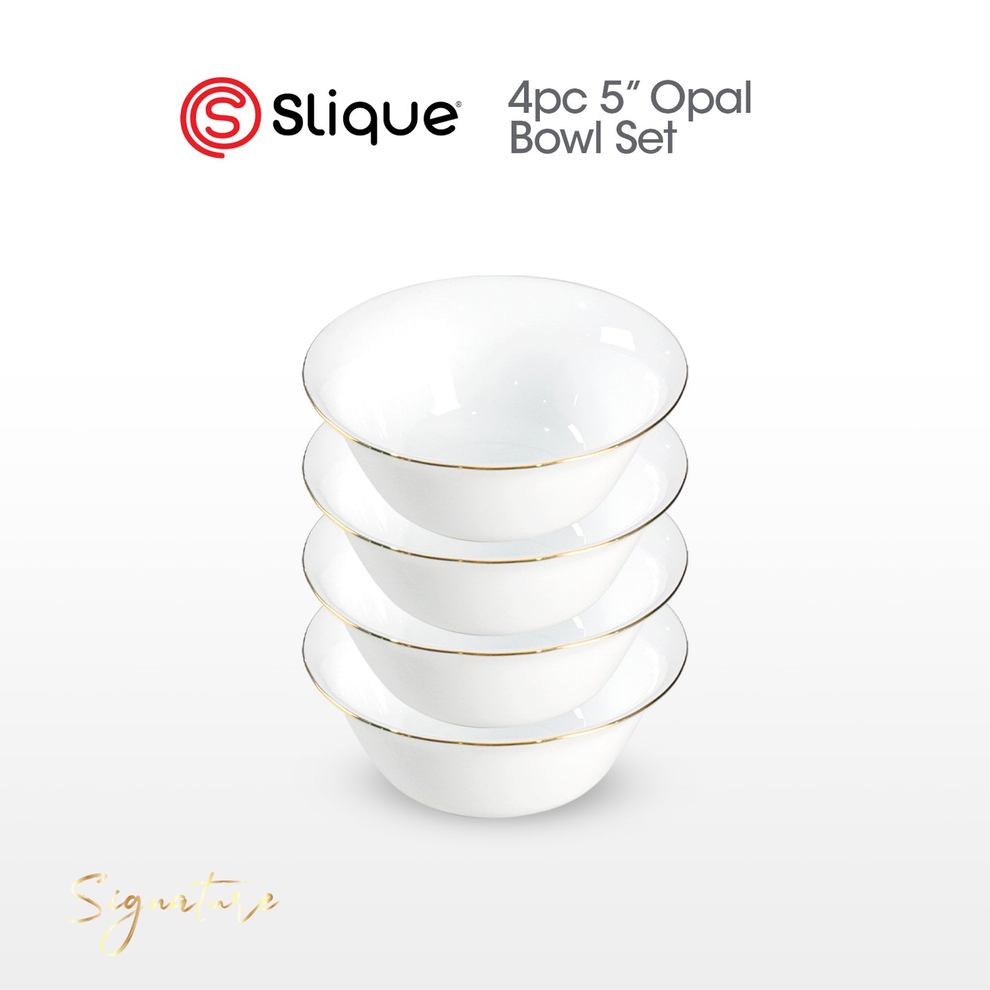 Signature by SLIQUE Opal Dinnerware sets | dinner plate | dessert plate | deep plate | dinner bowl - Extra Strong | Chip resistant | Outsanding whiteness