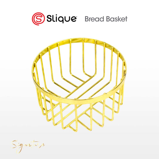 SIGNATURE by Slique Premium Kitchen Rack Metal Trivet | Napkin Holder | Fruit Basket | Utensil Holder | Tissue Roll Holder | Mug Rack | Pastry Stand - Gold Electroplate