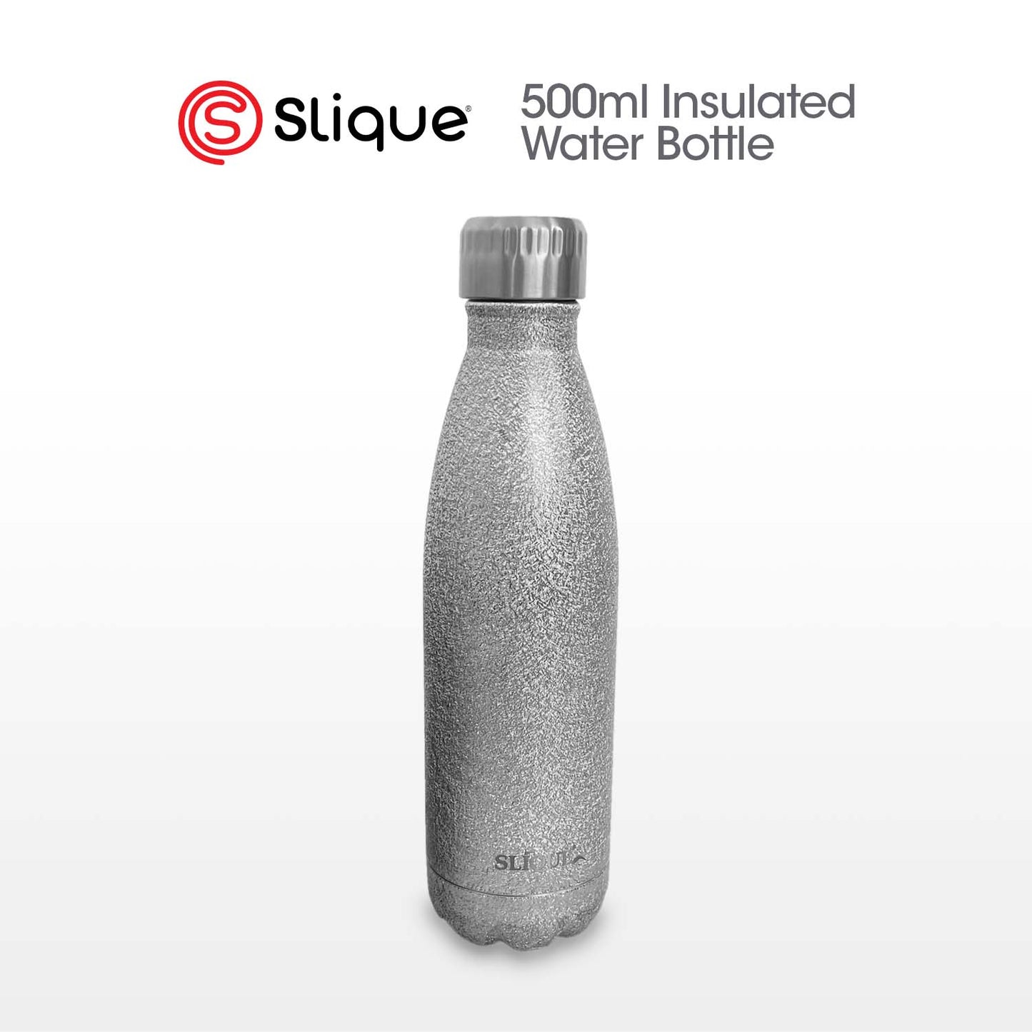 SLIQUE Stainless Steel Glitter Finish Insulated Water Bottle 500ml (White)