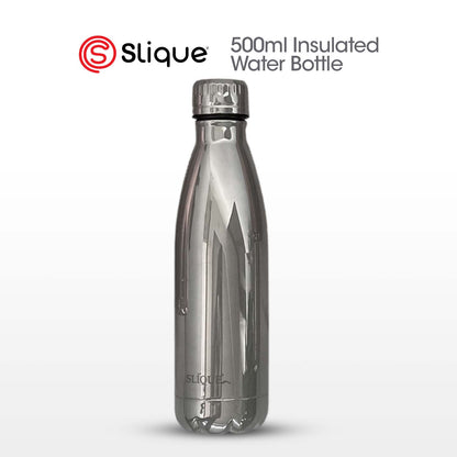 SLIQUE Stainless Steel UV Finish Insulated Water Bottle 500ml (Silver)