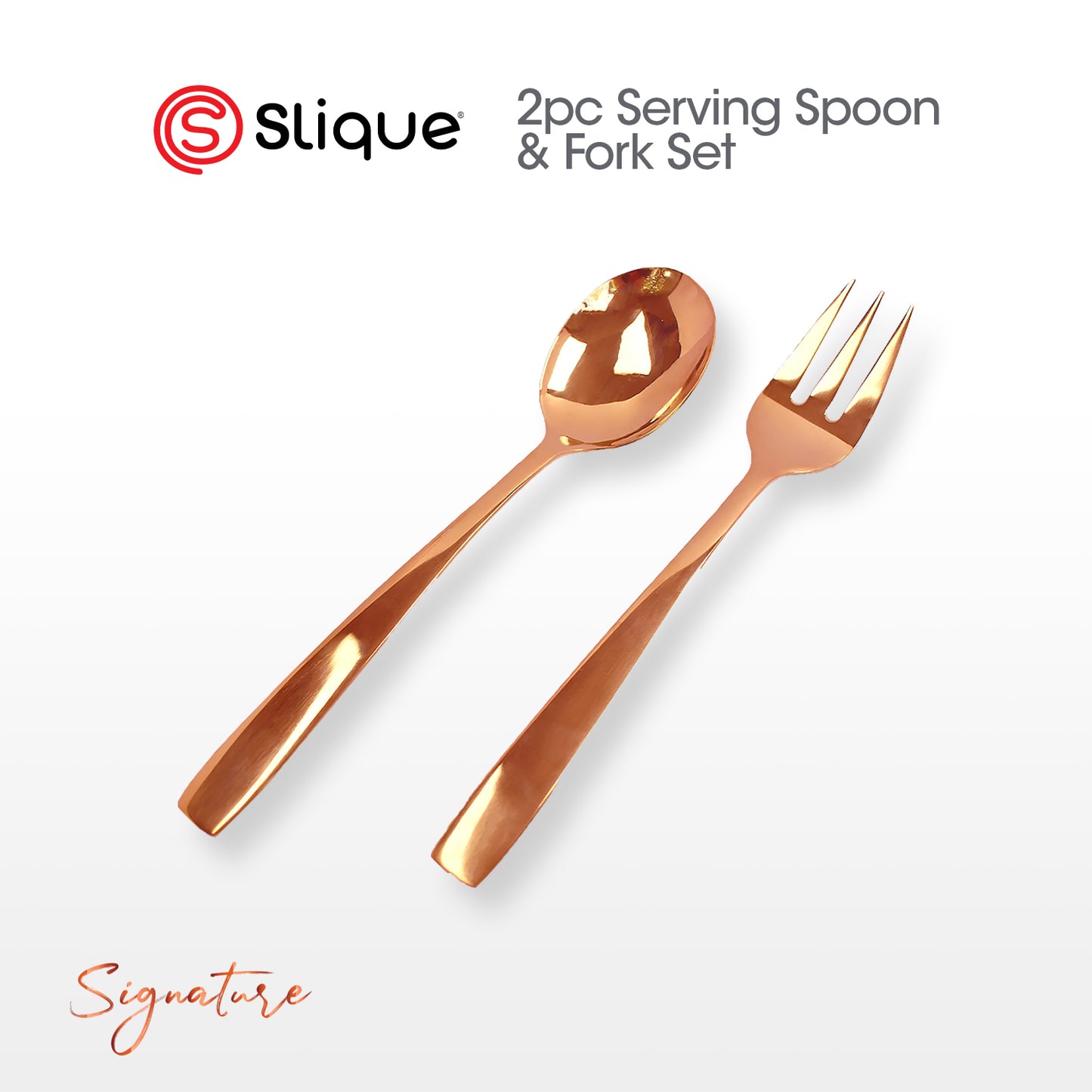 SLIQUE Cutlery Set Stainless Steel Spoon | Fork | Tea Spoon | Knife | Ice Server | Ladle | Serving Spoon & Fork | Salad & Cake Server | Cake Fork | Ice Server