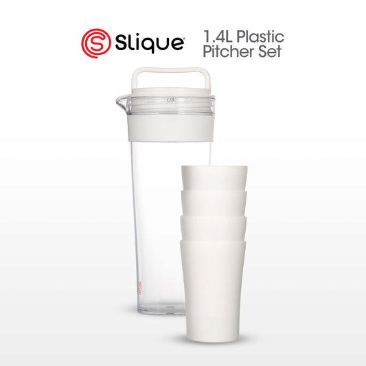 SLIQUE Premium Pitcher Set 1400ml with 4cups (White)