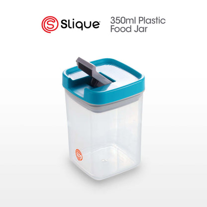 SLIQUE Premium PP Square Food Container 350ml (Aqua Green)