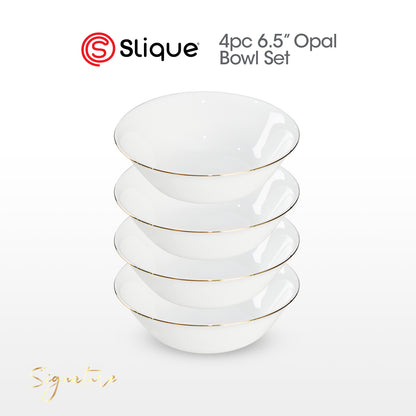 Signature by SLIQUE Opal Dinnerware sets | dinner plate | dessert plate | deep plate | dinner bowl - Extra Strong | Chip resistant | Outsanding whiteness