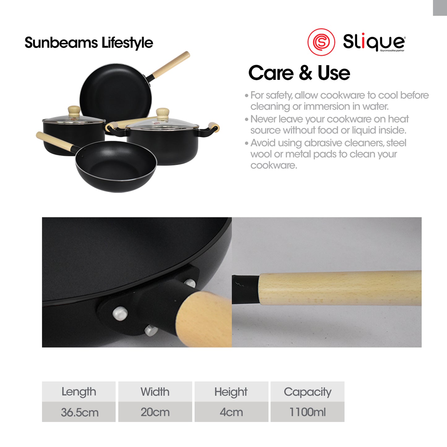 SLIQUE Premium Fry Pan 20/22/24/26/28cm Minimal Collection