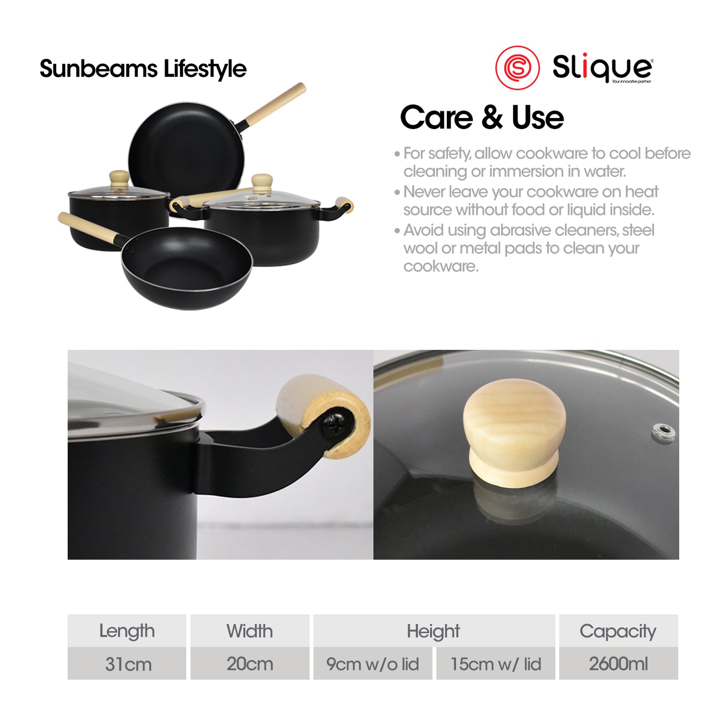 SLIQUE Premium Dutch Oven 20cm/24cm Minimal Collection