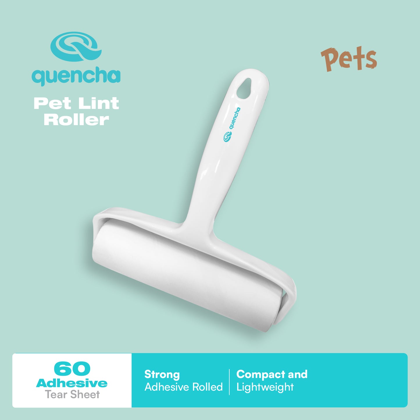 Quencha 60-Sheet Pet Hair Remover Roller