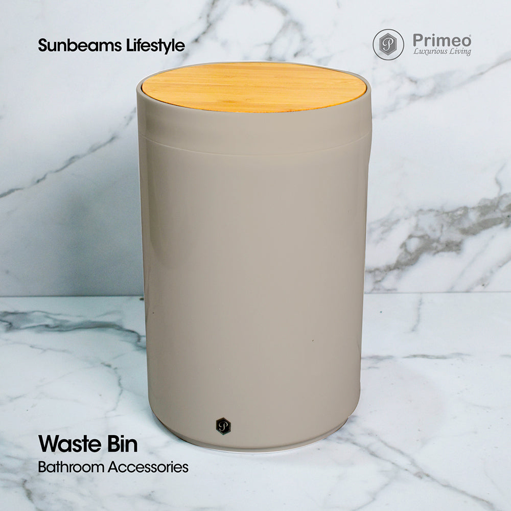 PRIMEO Premium Bamboo Waste Bin