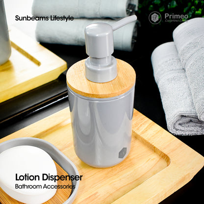 PRIMEO Premium Bamboo Soap Lotion Alcohol Dispenser