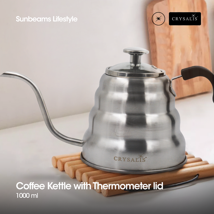 CRYSALIS Premium Coffee Kettle with Thermometer Sunbeams Lifestyle