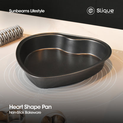 SLIQUE Premium Non-Stick Heart Shape Pan Oven Safe 27.5x26.5x4.5cm