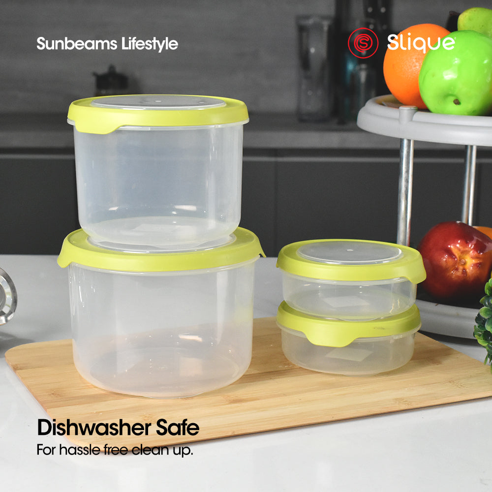 SLIQUE Premium Rectangular Food Container Set of 4 (Grey)