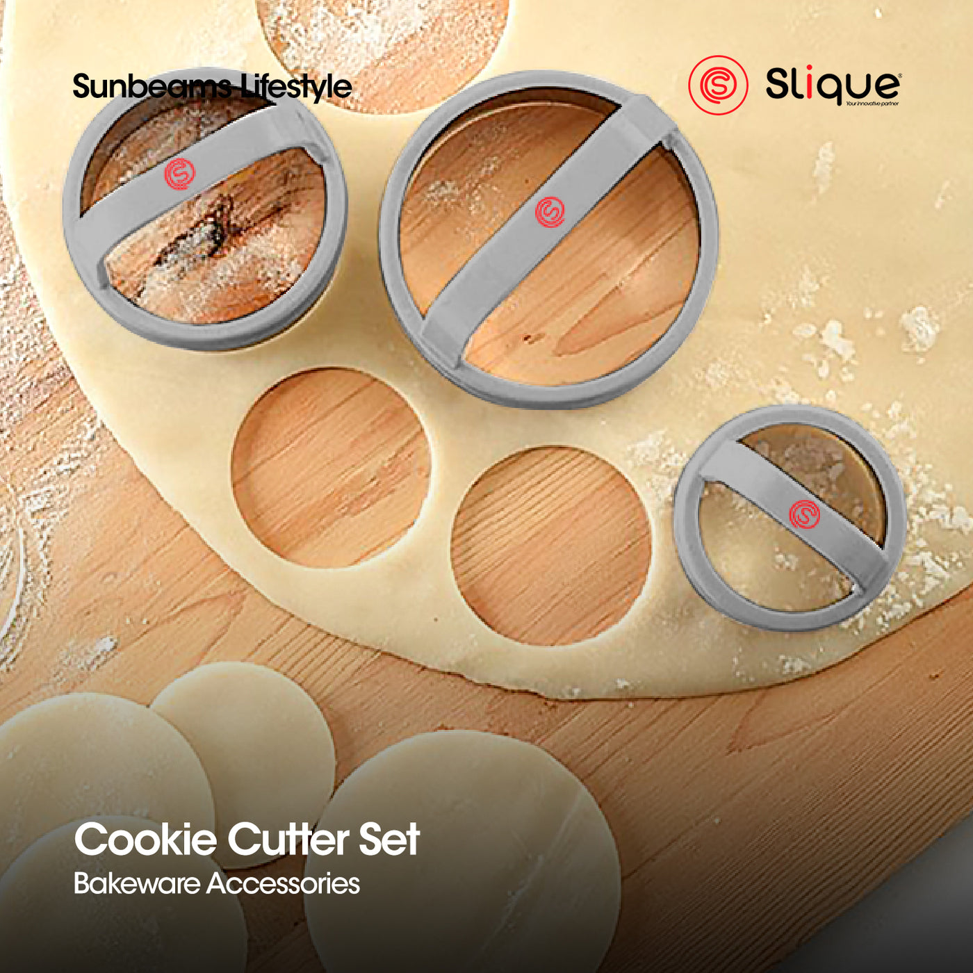SLIQUE Premium Round & Heart Shape Cookie Cutter Set of 6