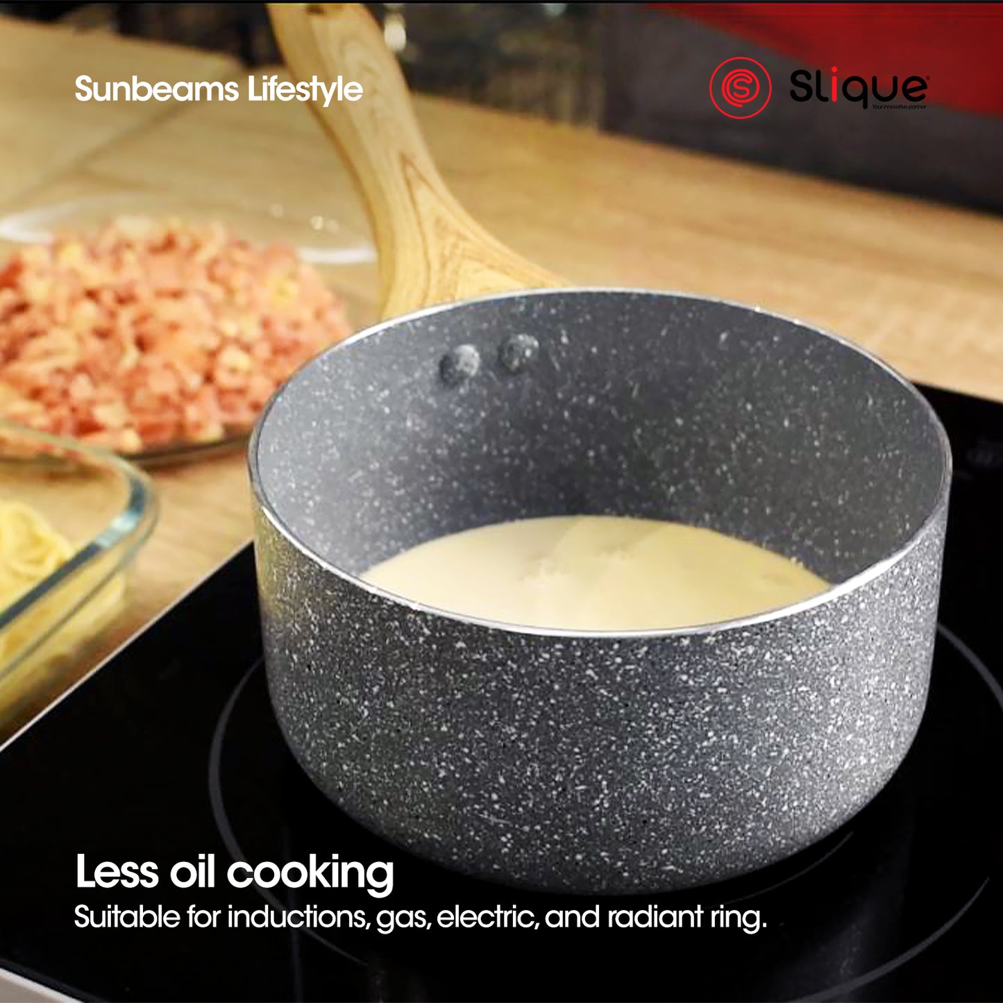 SLIQUE Premium Marble Sauce Pan 16/18/20cm