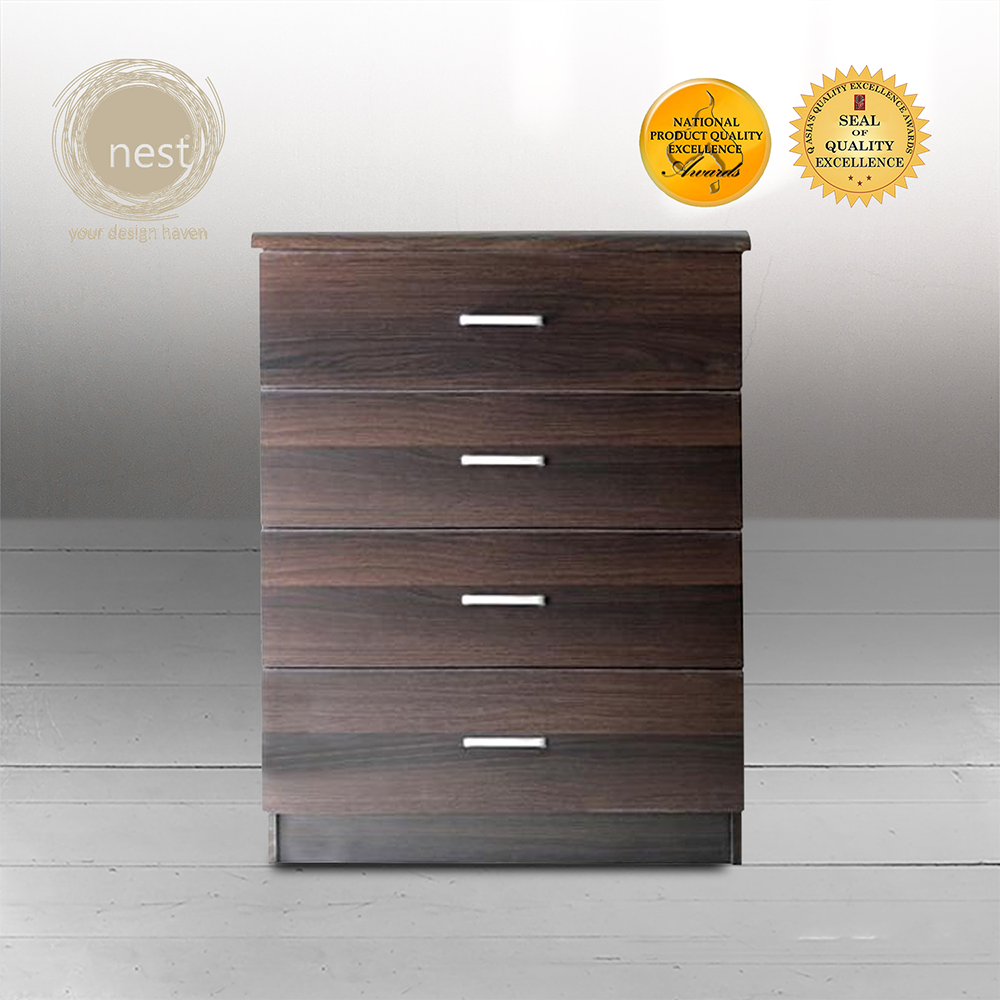 NEST DESIGN LAB Premium 4 Layer Chest TV Cabinet Drawer Wenge