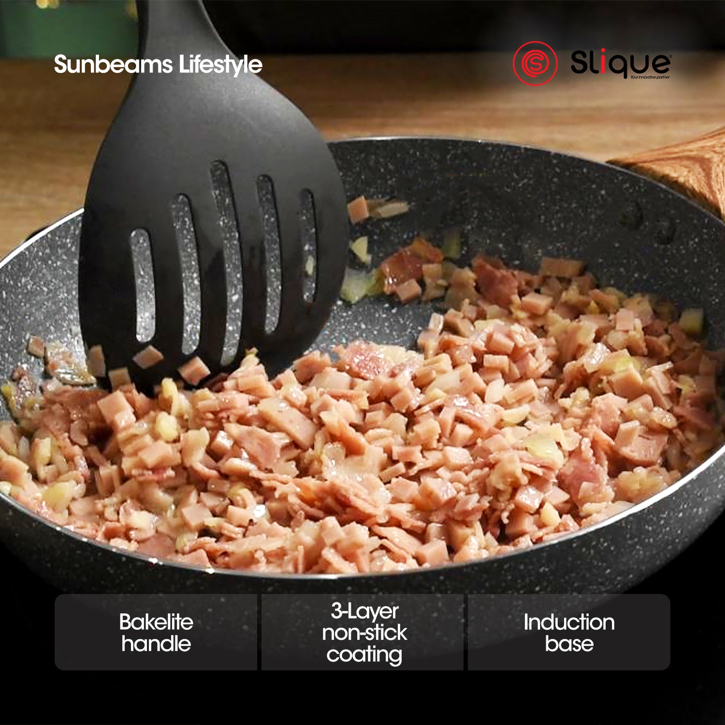 SLIQUE Marble Frypan 22cm Premium Multi Layer Non-Stick