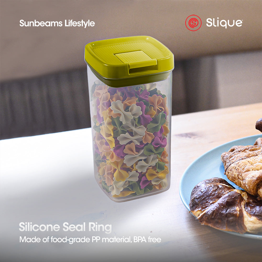 SLIQUE Premium PP Square Food Container 650ml|0.65L Airtight (Green)