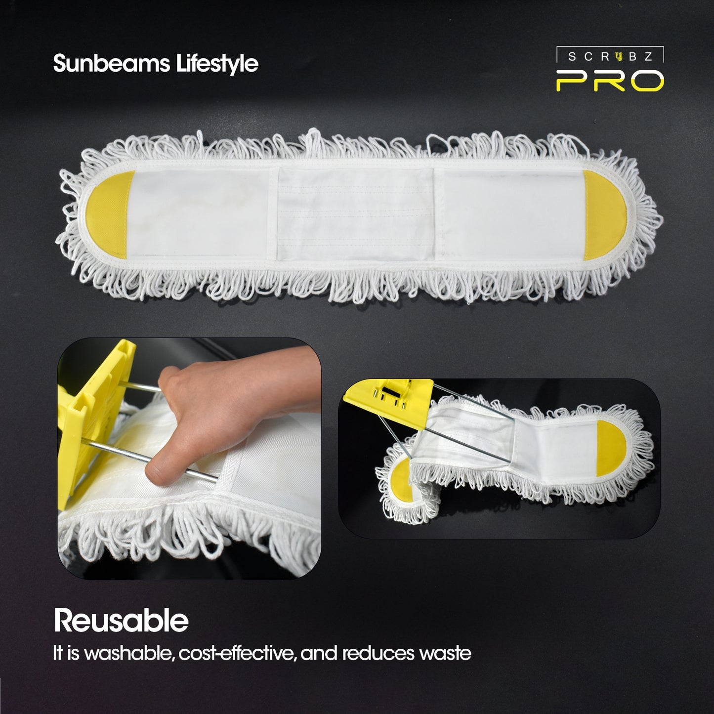 SCRUBZ Pro Dust Cotton Mop 24 inches, Floor mop