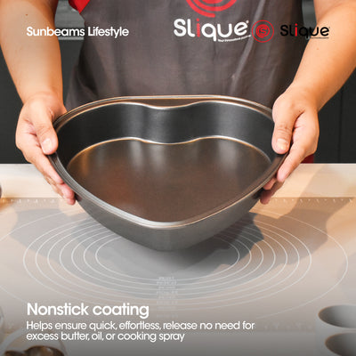 SLIQUE Premium Non-Stick Heart Shape Pan Oven Safe 27.5x26.5x4.5cm