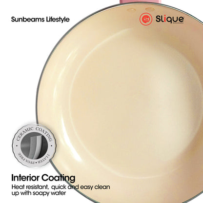 Slique Wok Stainless Steel Multi Layer Non-Stick Ceramic Coating [24cm]