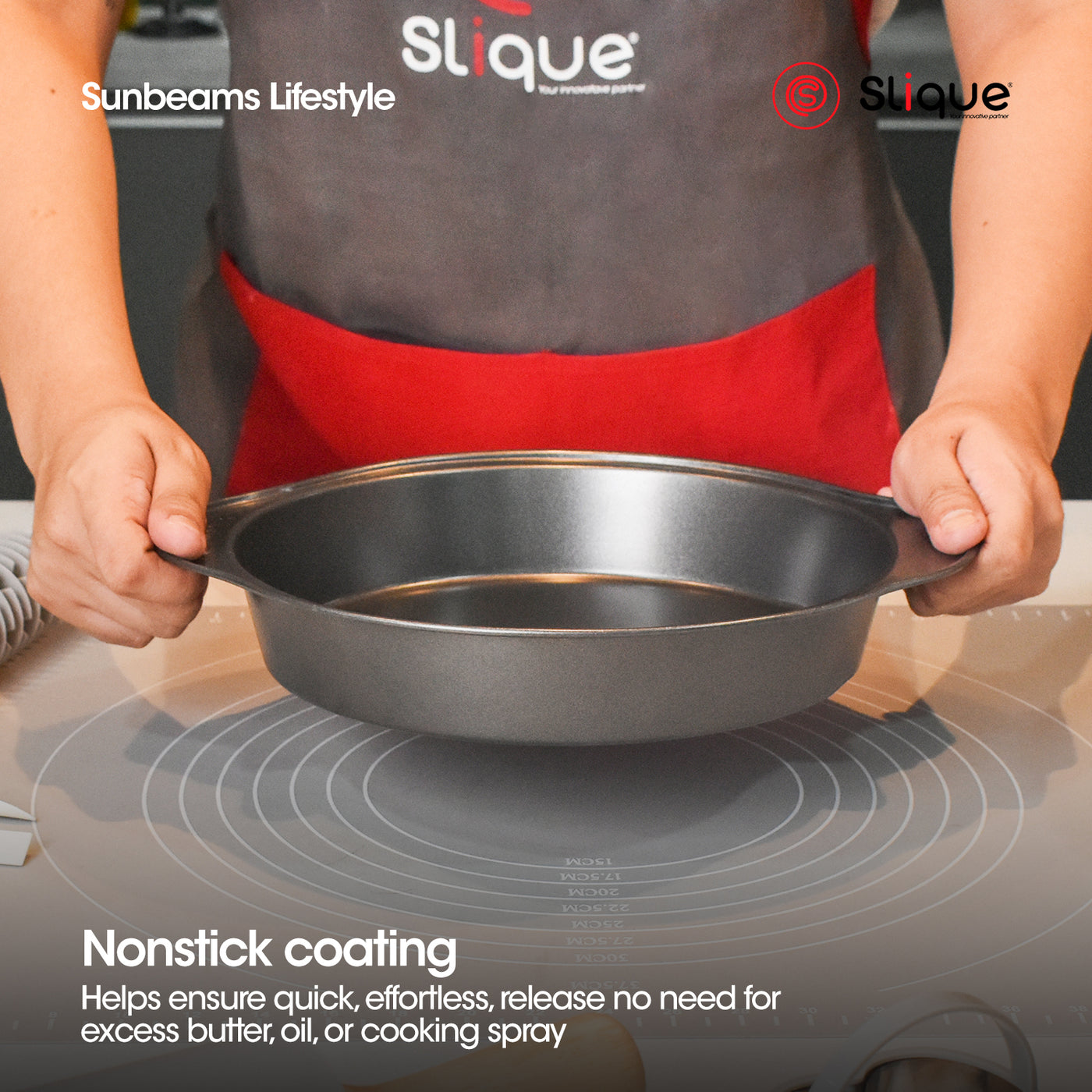 SLIQUE Premium Non-Stick Pie Pan Oven Safe