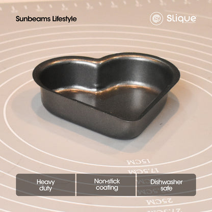 SLIQUE Premium Non-Stick Heart Shape Muffin Pan Oven Safe 9.8x9.7x2.2cm