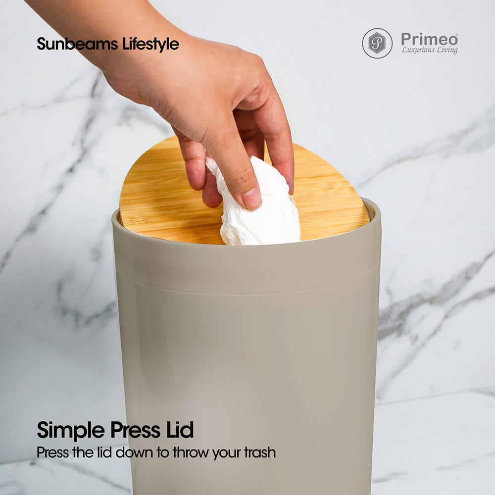 PRIMEO Premium Bamboo Waste Bin