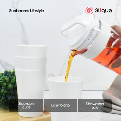 SLIQUE Premium Pitcher Set 1400ml with 4cups (White)