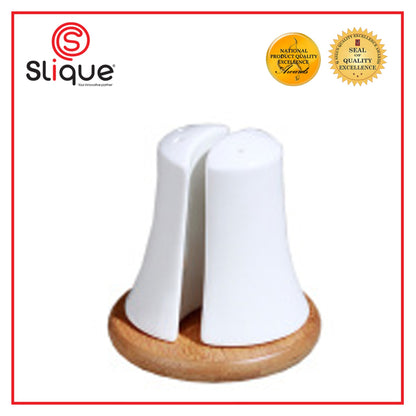 SLIQUE 2pcs Condiments Set White Seasoning Storage Dispenser Salt Pepper Shaker