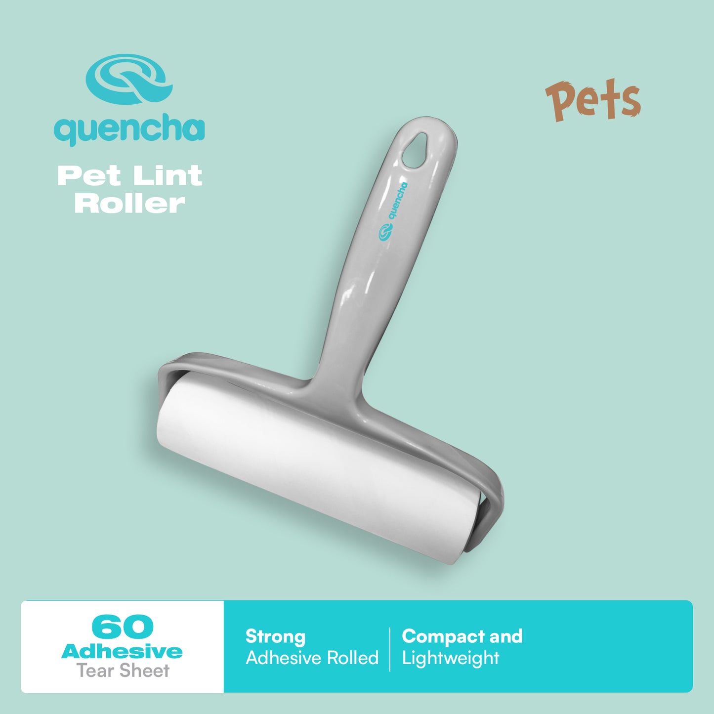 Quencha 60-Sheet Pet Hair Remover Roller