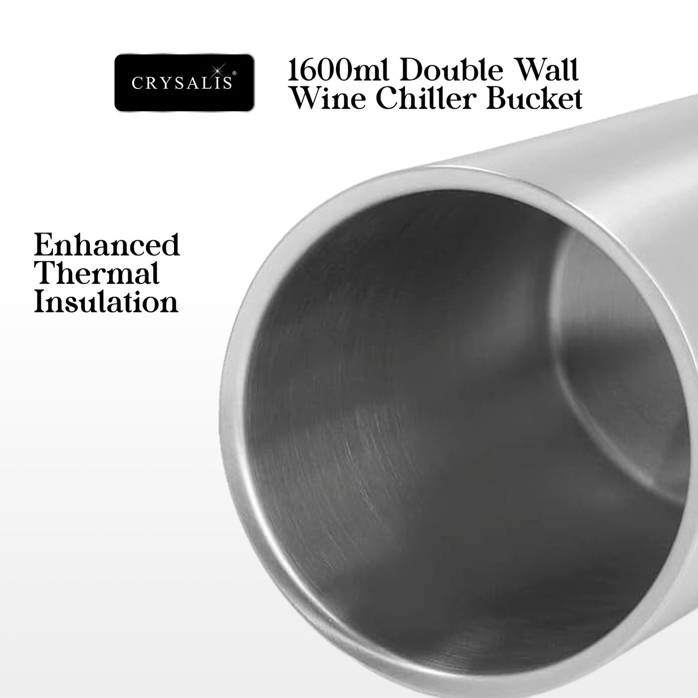 1600ml CRYSALIS Double Wall Wine Chiller Bucket