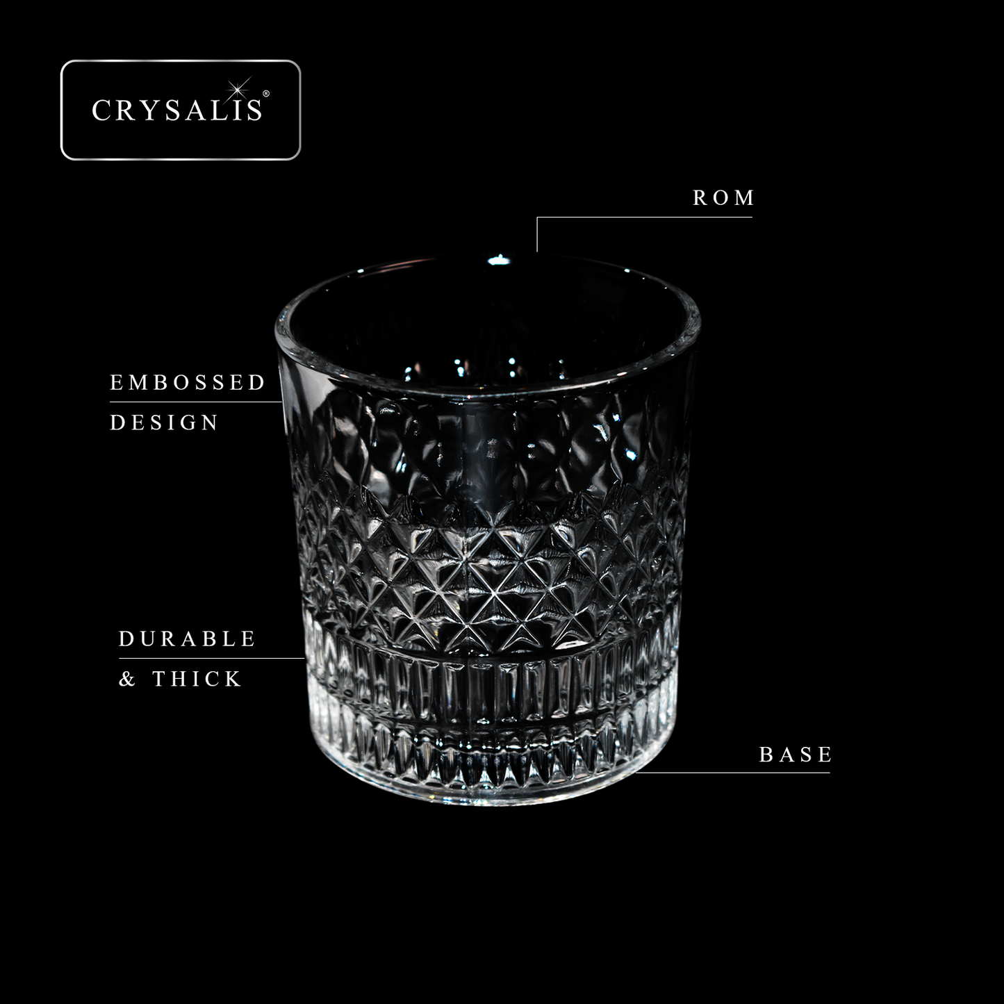 CRYSALIS Royalty Rock Glass 4pcs Set