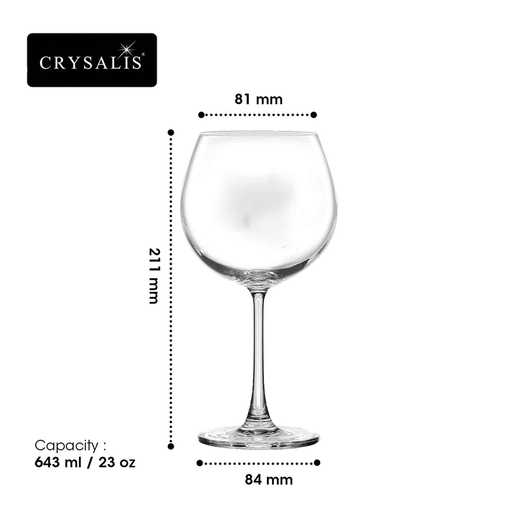 CRYSALIS Premium Burgundy Glass [Set of 2]