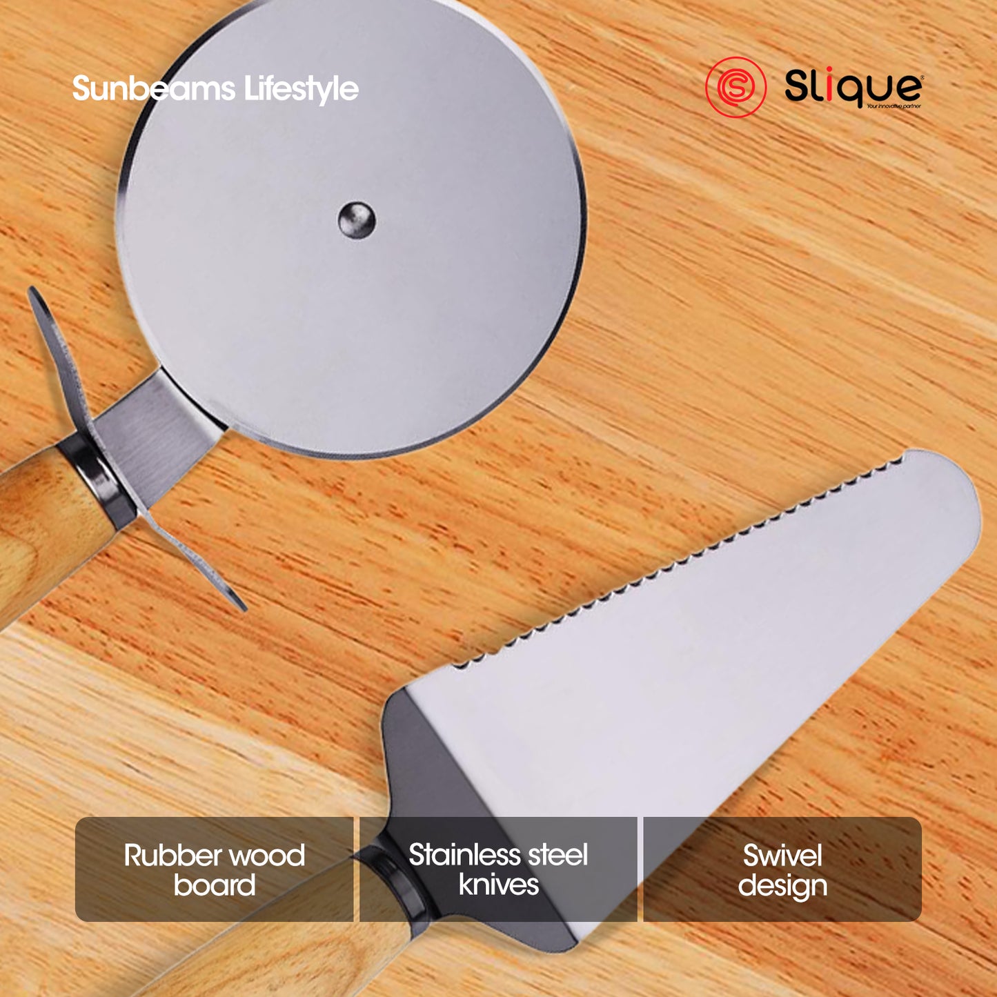 SLIQUE Premium Pizza cutting board 3pcs