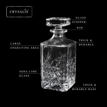 CRYSALIS Royalty Crystal Clear Glass Decanter 750ml