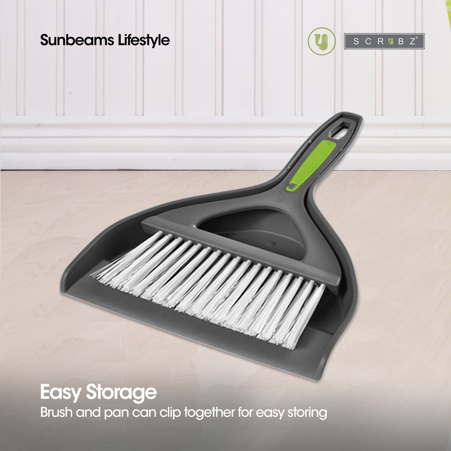 SCRUBZ Premium Dustpan with Brush