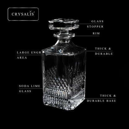 CRYSALIS Royalty Crystal Clear Glass Decanter 750ml