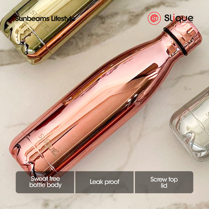 SLIQUE Stainless Steel UV Finish Insulated Water Bottle 500ml (Rosegold)