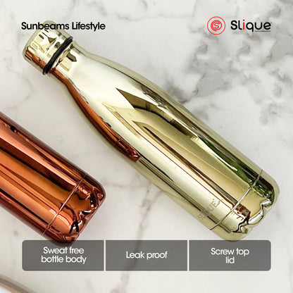 SLIQUE Stainless Steel UV Finish Insulated Water Bottle 500ml (Gold)