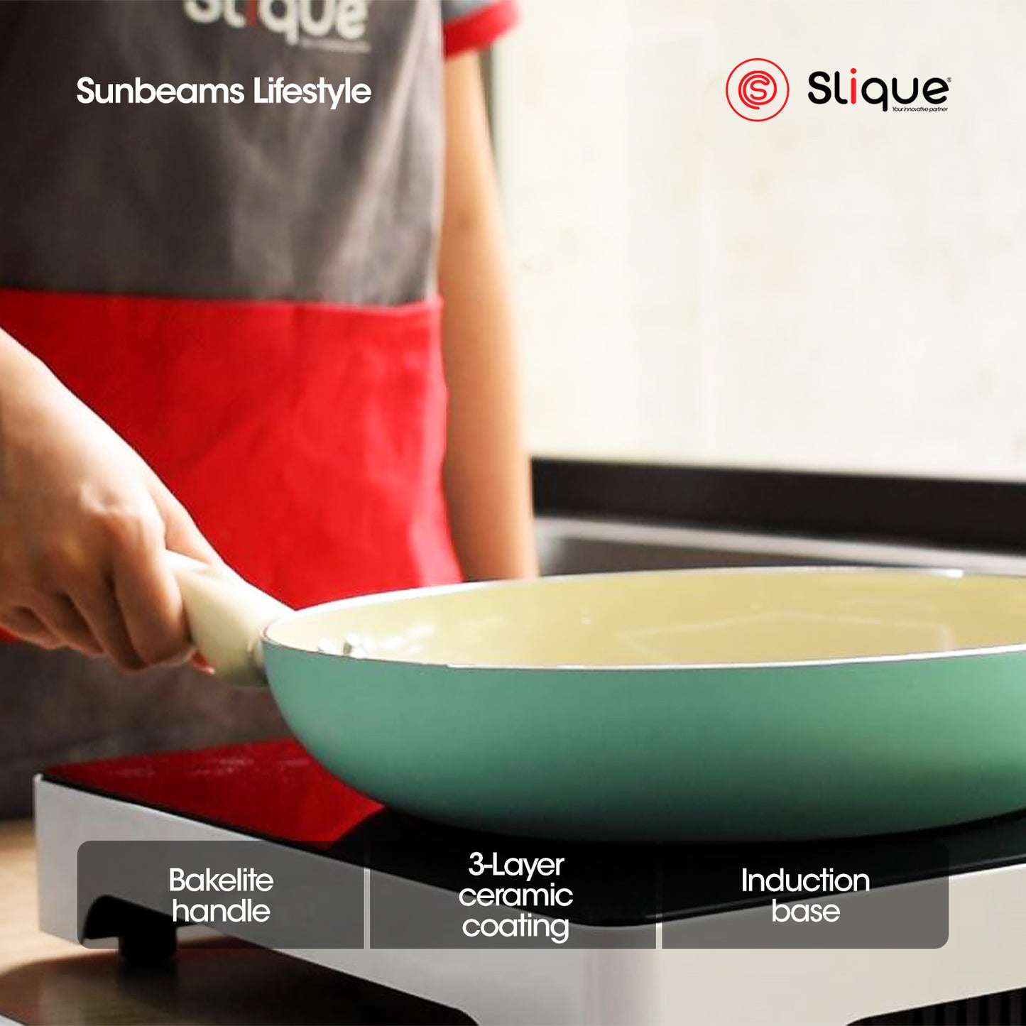 SLIQUE Premium Ceramic Frypan 20/22/24/26/28cm